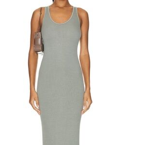 Enza Costa Stretch Silk Knit Maxi Tank Tress in Alpine Forest XS